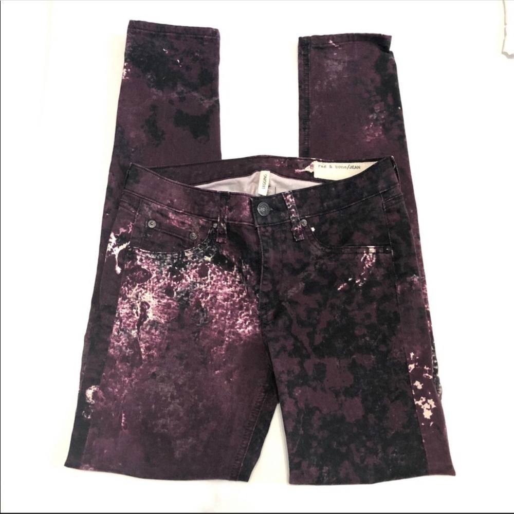 Rag and Bone Purple/Black Legging Jeans Size 26